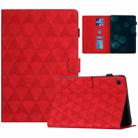 For Lenovo Tab M10 Plus 3rd Gen Diamond Texture Embossed Leather Smart Tablet Case(Red) - 1