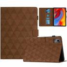 For Lenovo Tab M11/Xiaoxin Pad 11 2024 Diamond Texture Embossed Leather Smart Tablet Case(Brown) - 1