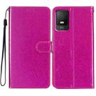 For TCL 403 Glitter Powder Flip Leather Phone Case(Rose Red) - 1