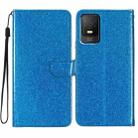 For TCL 403 Glitter Powder Flip Leather Phone Case(Blue) - 1