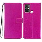 For ZTE Blade A52 Glitter Powder Flip Leather Phone Case(Rose Red) - 1