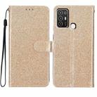 For ZTE Blade A52 Glitter Powder Flip Leather Phone Case(Gold) - 1