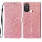 For ZTE Blade A52 Glitter Powder Flip Leather Phone Case(Rose Gold) - 1