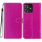 For ZTE Blade A73 4G Glitter Powder Flip Leather Phone Case(Rose Red) - 1