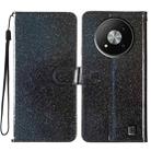 For ZTE Blade A73 5G Glitter Powder Flip Leather Phone Case(Black) - 1