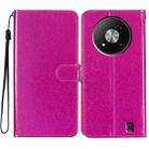 For ZTE Blade A73 5G Glitter Powder Flip Leather Phone Case(Rose Red) - 1