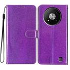 For ZTE Blade A73 5G Glitter Powder Flip Leather Phone Case(Purple) - 1