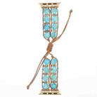For Apple Watch SE 2022 44mm Hexagonal Stones Drawstring Chain Watch Band(Blue) - 1