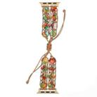 For Apple Watch Series 3 42mm Hexagonal Stones Drawstring Chain Watch Band(Colorful) - 1