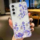 For Samsung Galaxy A54 Electroplated Symphony Phone Case(White Blue Flower) - 1