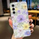 For Samsung Galaxy A54 Electroplated Symphony Phone Case(Green Grass Flower) - 1