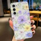 For Samsung Galaxy S22 5G Electroplated Symphony Phone Case(Green Grass Flower) - 1