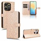 For Tecno Pop 8 Honeycomb Dot Texture Leather Phone Case(Gold) - 1