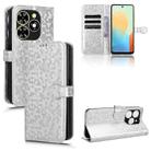 For Tecno Pop 8 Honeycomb Dot Texture Leather Phone Case(Silver) - 1