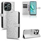 For Tecno Spark 20 Honeycomb Dot Texture Leather Phone Case(Silver) - 1