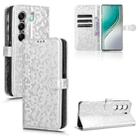 For Tecno Camon 40 Pro 4G / 5G Honeycomb Dot Texture Leather Phone Case(Silver) - 1