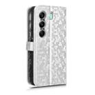 For Tecno Camon 40 Pro 4G / 5G Honeycomb Dot Texture Leather Phone Case(Silver) - 3