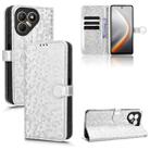 For Tecno Pova 7 4G Honeycomb Dot Texture Leather Phone Case(Silver) - 1
