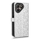 For Tecno Pova 7 4G Honeycomb Dot Texture Leather Phone Case(Silver) - 3