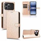 For Tecno Spark 40 4G Honeycomb Dot Texture Leather Phone Case(Gold) - 1