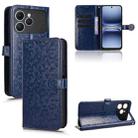 For Tecno Spark 40 4G Honeycomb Dot Texture Leather Phone Case(Blue) - 1