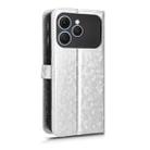 For Tecno Spark 40 4G Honeycomb Dot Texture Leather Phone Case(Silver) - 3