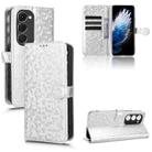 For Tecno Spark 40 Pro+ 4G Honeycomb Dot Texture Leather Phone Case(Silver) - 1