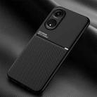 For OPPO A1 Pro 5G/Reno8 T 5G Classic Tilt Strip Grain Magnetic Shockproof PC + TPU Phone Case(Black) - 1