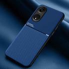 For OPPO A1 5G Classic Tilt Strip Grain Magnetic PC Hybrid TPU Phone Case(Blue) - 1