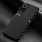 For OPPO A58 5G Classic Tilt Strip Grain Magnetic PC Hybrid TPU Phone Case(Black) - 1