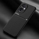 For OPPO K11x/OnePlus Nord CE 3 Lite Classic Tilt Strip Grain Magnetic PC Hybrid TPU Phone Case(Black) - 1