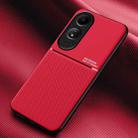 For OPPO A60 Classic Tilt Strip Grain Magnetic Shockproof PC + TPU Phone Case(Red) - 1