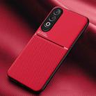 For OPPO K12 Classic Tilt Strip Grain Magnetic Shockproof PC + TPU Phone Case(Red) - 1