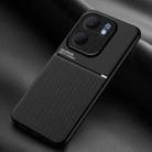 For OPPO A5x 5G Global Classic Tilt Strip Grain Magnetic PC Hybrid TPU Phone Case(Black) - 1