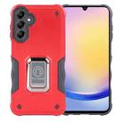 For Samsung Galaxy A25 5G Non-slip Shockproof Armor Phone Case with Ring Holder(Red) - 1