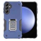 For Samsung Galaxy S23 FE 5G Non-slip Shockproof Armor Phone Case with Ring Holder(Blue) - 1