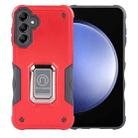 For Samsung Galaxy S23 FE 5G Non-slip Shockproof Armor Phone Case with Ring Holder(Red) - 1