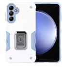 For Samsung Galaxy S23 FE 5G Non-slip Shockproof Armor Phone Case with Ring Holder(White) - 1