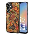 For Samsung Galaxy A34 5G Dual Card Slot Holder Phone Case(Autumn Yellow) - 1