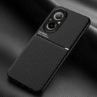 For Realme C67 4G Classic Tilt Strip Grain Magnetic Shockproof PC + TPU Phone Case(Black) - 1