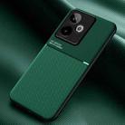 For Realme GT 7 Global Classic Tilt Strip Grain Magnetic PC Hybrid TPU Phone Case(Green) - 1