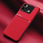 For vivo iQOO Neo8 Classic Tilt Strip Grain Magnetic Shockproof PC + TPU Phone Case(Red) - 1