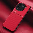 For vivo iQOO 12 Pro Classic Tilt Strip Grain Magnetic Shockproof PC + TPU Phone Case(Red) - 1