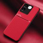 For vivo S17e Classic Tilt Strip Grain Magnetic PC Hybrid TPU Phone Case(Red) - 1