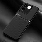 For vivo S17e Classic Tilt Strip Grain Magnetic Shockproof PC + TPU Phone Case(Black) - 1