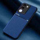 For vivo V29e Global Classic Tilt Strip Grain Magnetic Shockproof PC + TPU Phone Case(Blue) - 1