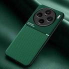 For vivo X100 Pro Classic Tilt Strip Grain Magnetic PC Hybrid TPU Phone Case(Green) - 1