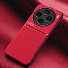 For vivo X100 Pro Classic Tilt Strip Grain Magnetic PC Hybrid TPU Phone Case(Red) - 1