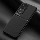 For vivo S18 Classic Tilt Strip Grain Magnetic Shockproof PC + TPU Phone Case(Black) - 1