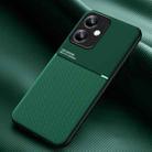 For vivo Y35+ Classic Tilt Strip Grain Magnetic PC Hybrid TPU Phone Case(Green) - 1